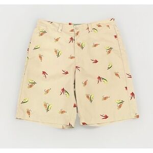 Mens Liquid Flow Utility Shorts 38A Tan Fishing Pattern Hiking Coastal Casual